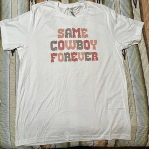 New - never worn. Ivy&cloth - XL WHITE “same cowboy forever” tshirt unisex.